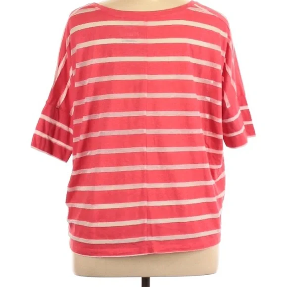 Mudd | Oversized Stripped Orange White Top Oversized Soft Comfortable - Picture 4 of 7